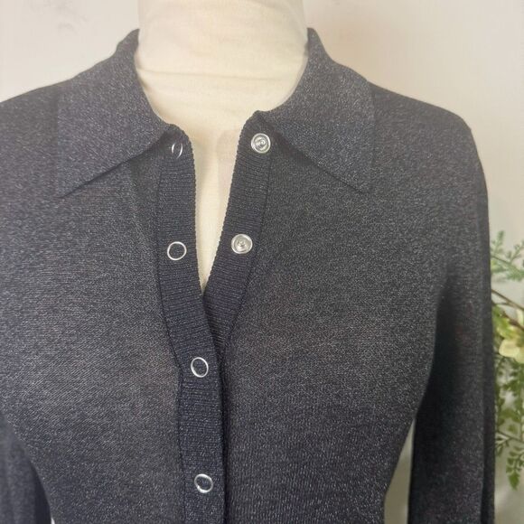 Rolla’s Caroline Lurex Knit Button Top Black | Medium | Free People - Picture 5 of 12